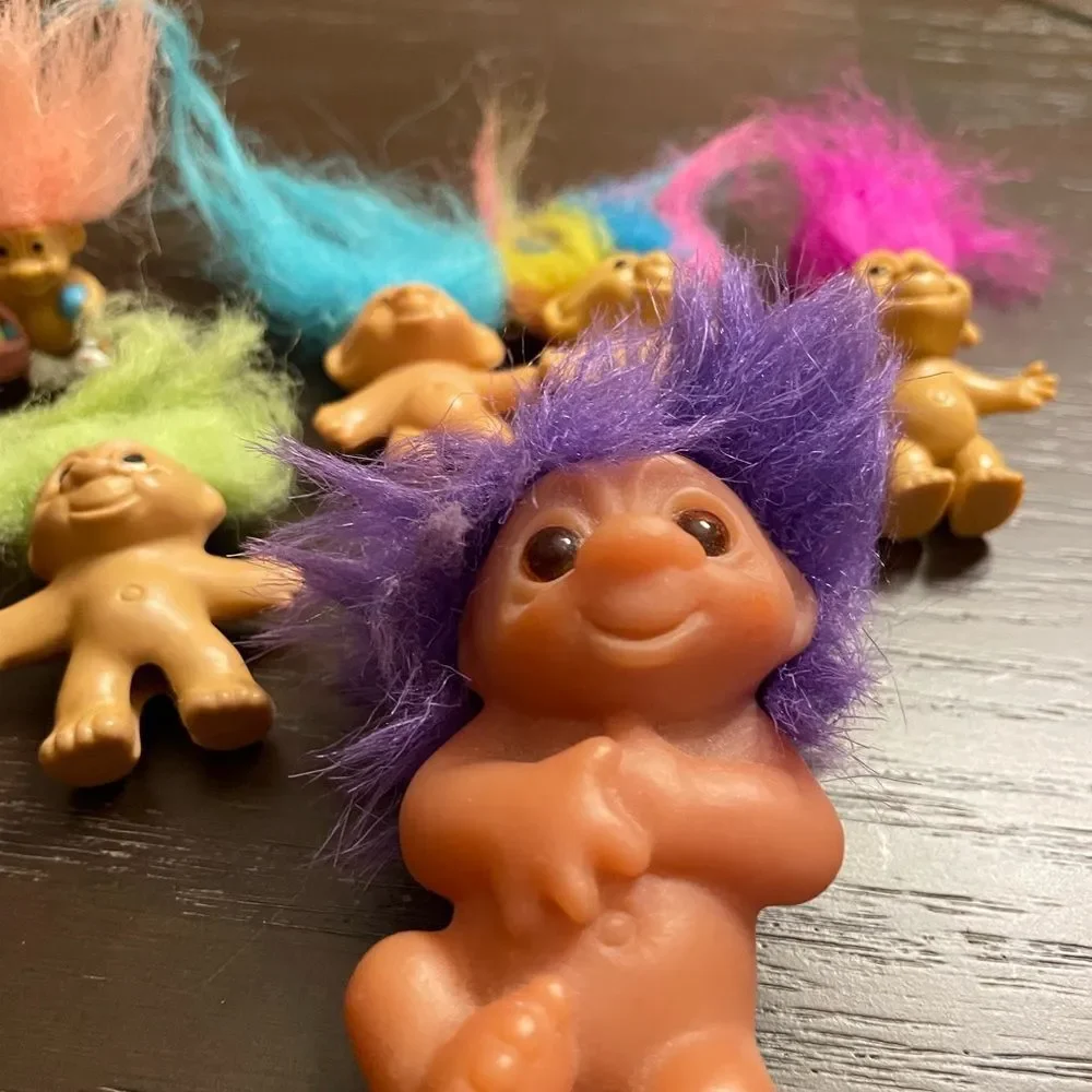 Russ Vintage Troll Lot Cupid Ring Pencil Toppers Easter lot of 9